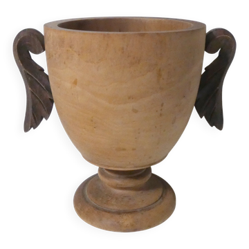 medici cache pot in turned wood