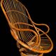 70s rattan and bamboo swivel chair