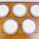 5 assiettes à dessert liseré bleu