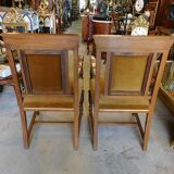 Pair of solid cedar armchairs from the end of the 19th century
