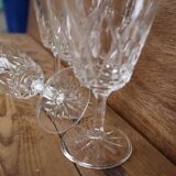 Set of 6 Arlequin white wine glasses in Reims crystal glass 1950