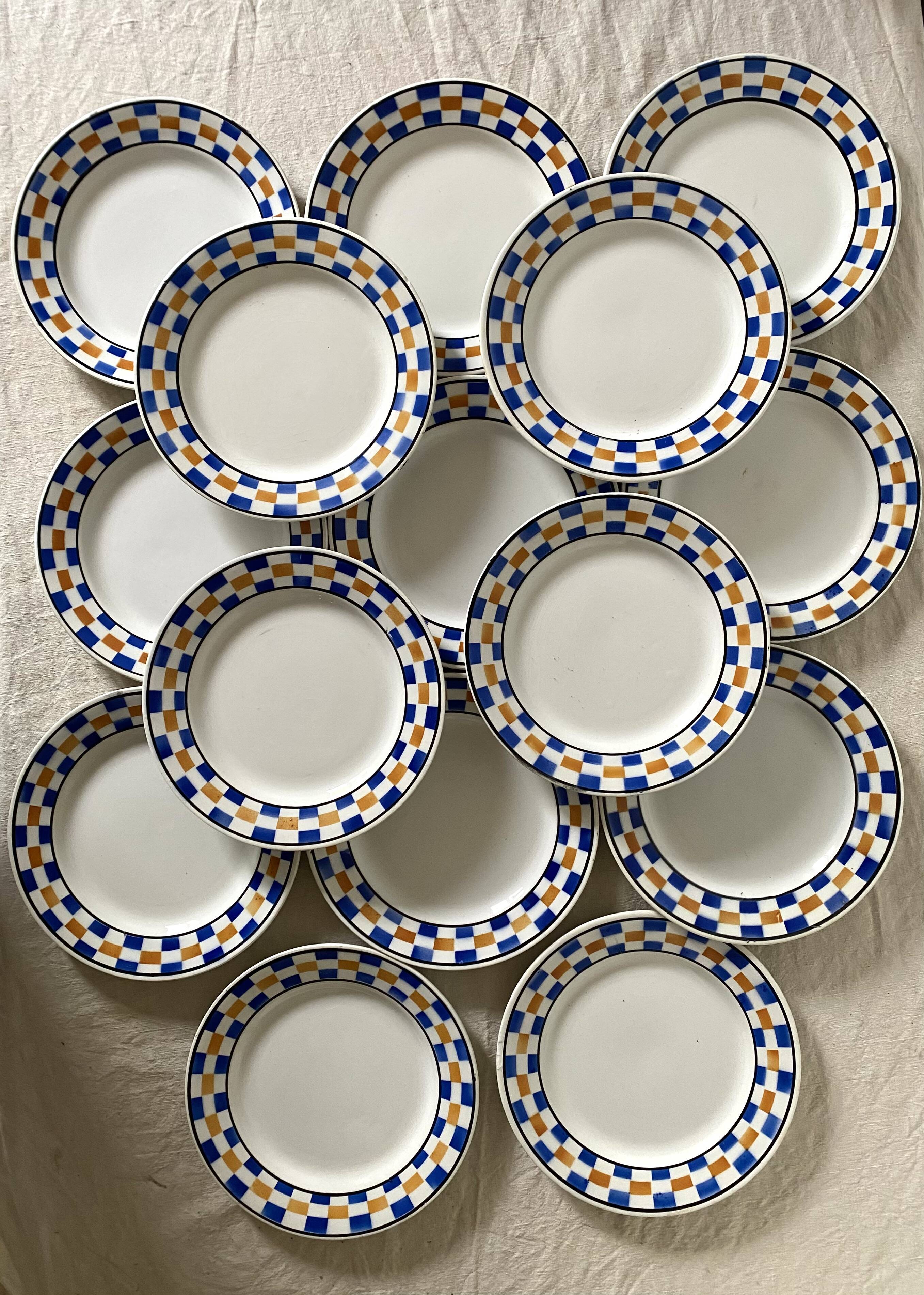 Moulin des Loups flat plates, Honfleur model tiles, 1950s