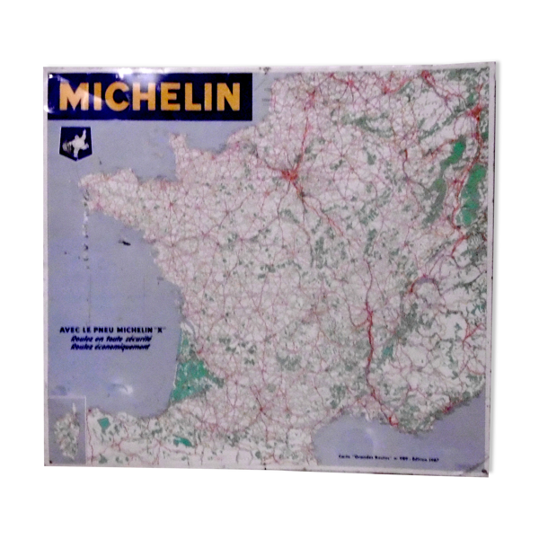 Carte de France Michelin métallique murale édition 1967 Selency Carte de France Michelin métallique murale édition 1967 Selency