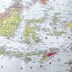 Vintage Map Indonesia Asia Archipelago 38x43cm from 1950