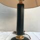 Ancienne lampe colonne cuir vert & laiton