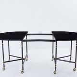 Maison Jansen table à manger Royal extensible laque noire 1960