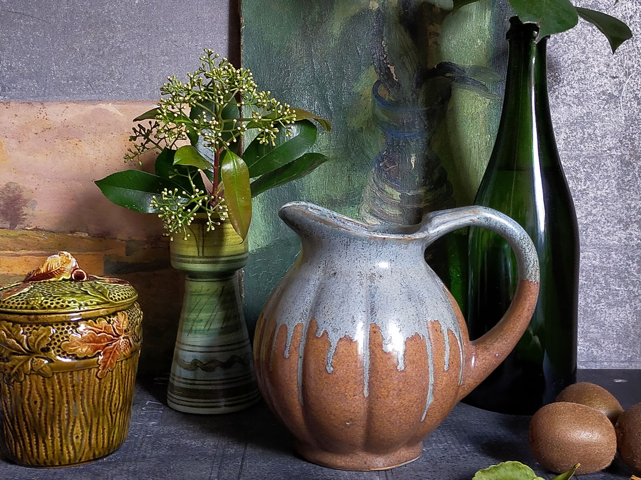 Pichet en grès émaillé Art-nouveau début XXème