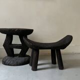 stool / African handcrafted side table in raw wood