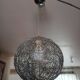 Vintage Twisted Silver Metal Pendant Light