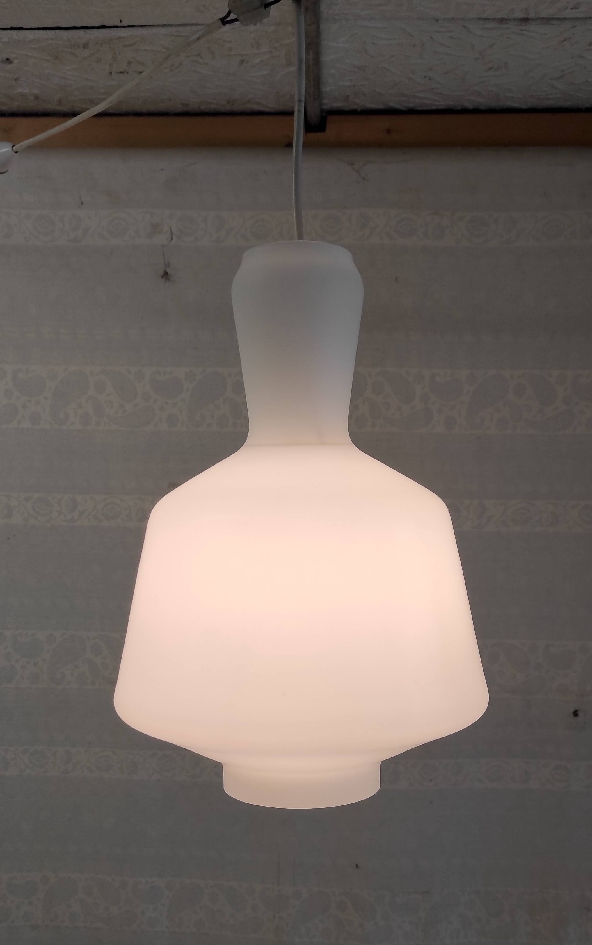Scandinavian opaline pendant light - mid-20th century