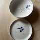 Fruit strainer in earthenware, Pornic, lily flower design.