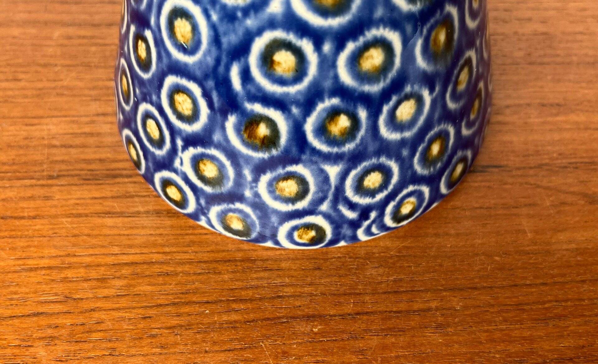 Mid-Century Modern German Vase with Peacock Design