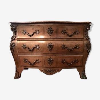 Louis XV curved style chest of drawers