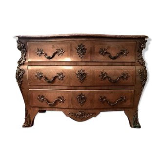 Louis XV curved style chest of drawers