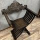 fauteuil Dagobert style Renaissance en bois massif époque XIX circa 1850
