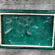 Green Ceramic Trivet with Leaf Decoration - Art Deco Period 1