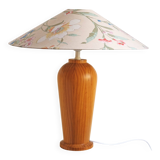 Big Vintage IKEA Table Lamp: Scandinavian Postmodern Design, Solid Wood Bas