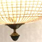 Crystal and bronze chandelier, spherical crystal suspension