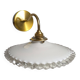 Opaline glass and brass wall light