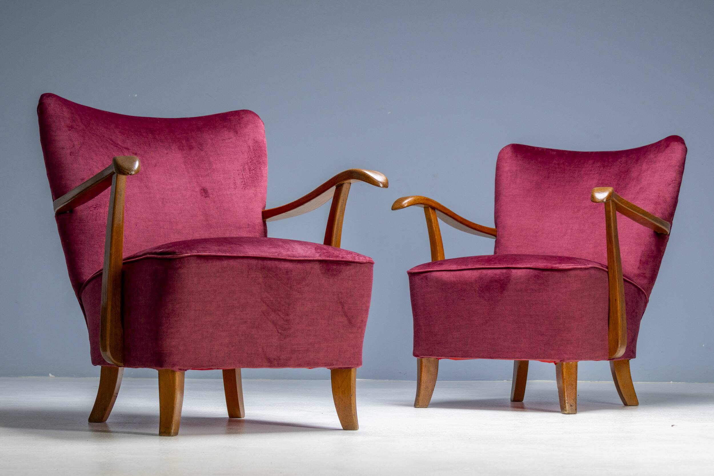 Pair of Art Deco Armchairs, 1930s, Czechoslovakia