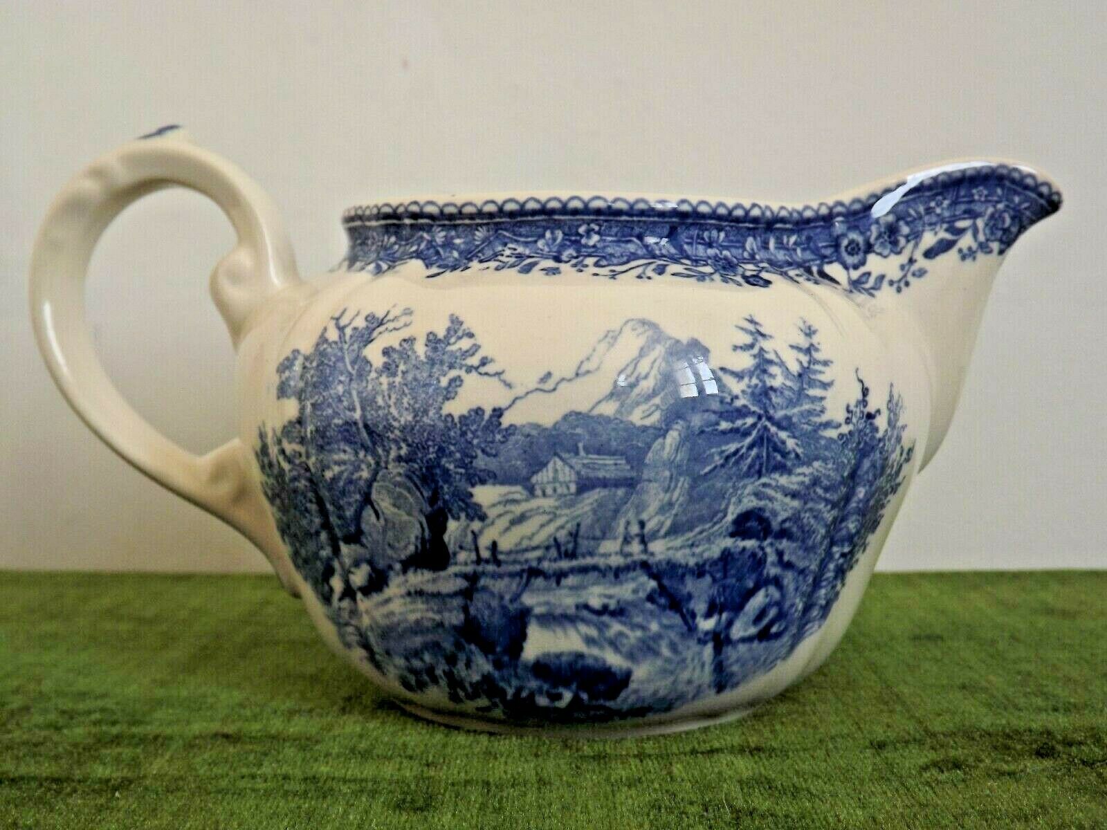 Vintage milk jug Villiroy & Boch Burgenland in blue and white stamped 3488.