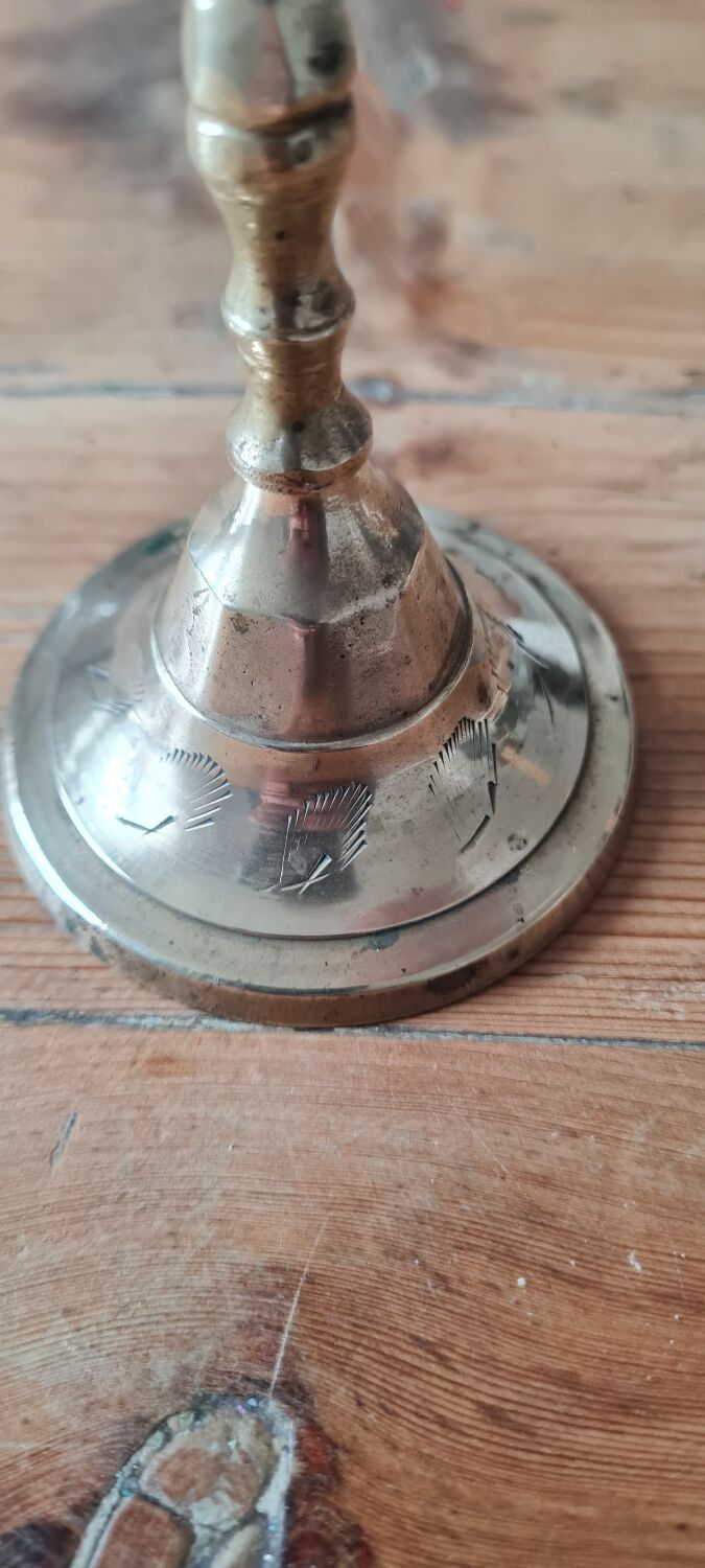 Pair of gilded brass candle holders