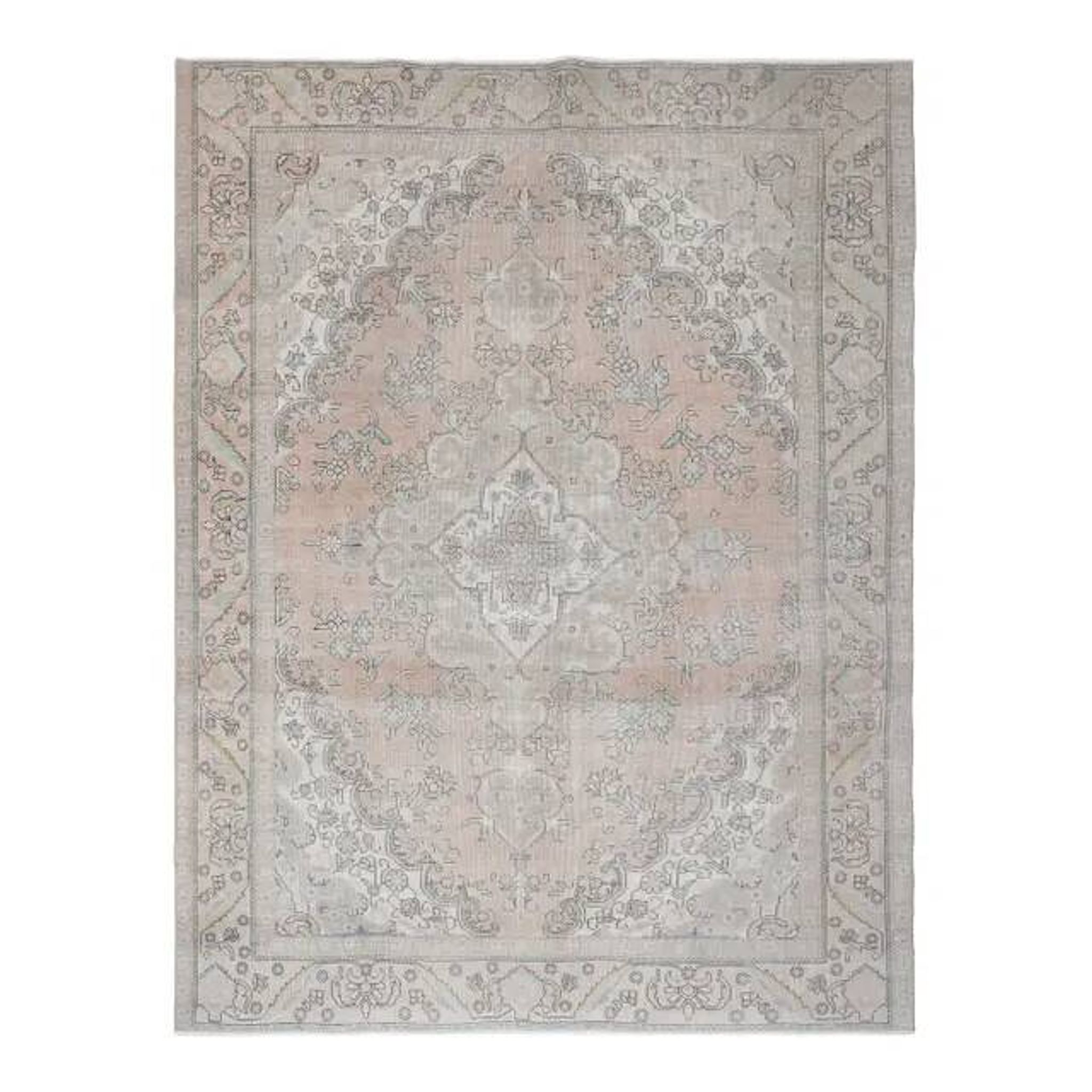 1970s Vintage Persian Handmade Wool Cotton Orange Area Rug 243x314