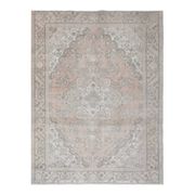 1970s Vintage Persian Handmade Wool Cotton Orange Area Rug 243x314