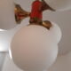 Chandelier 4 lights brass painted metal and opaline circa 1960