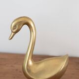 Pair of vintage brass swans