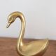 Pair of vintage brass swans