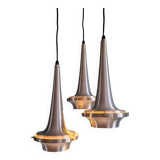Lustre cascade Space Age en aluminium brossé, années 1960-70