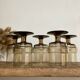5 vintage glasses in smoked glass