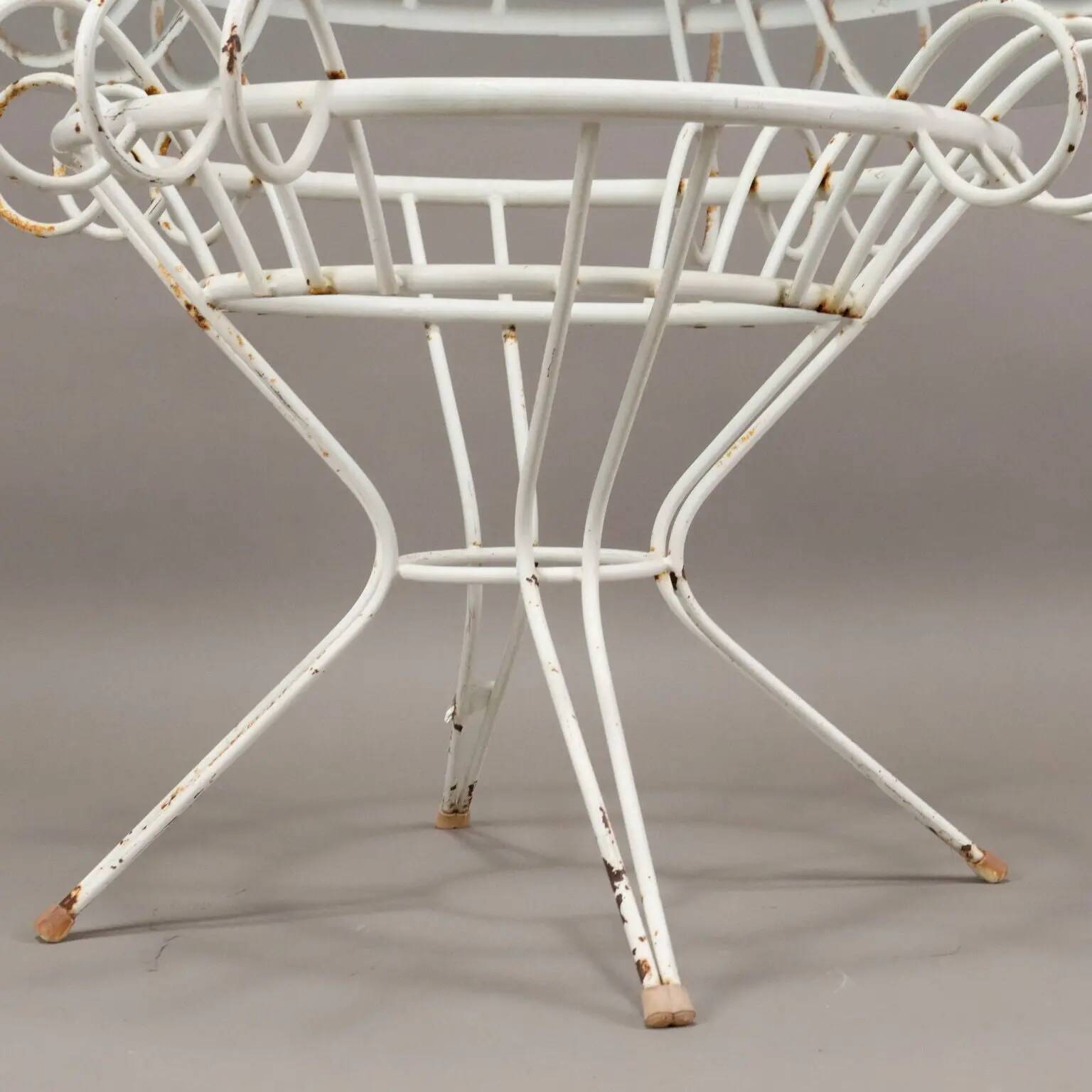 Vintage coffee table in wrought iron and glass, Italy, 1950s.