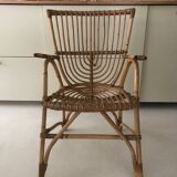 Bamboo rattan armchair from the 60s