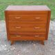 Commode vintage des années 50 en pin, pieds compas, 3 tiroirs
