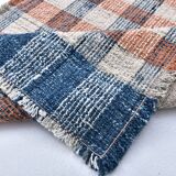 85x325 cm Runner Rug, Blue Terracota Hand made Rug, Made With Wool.