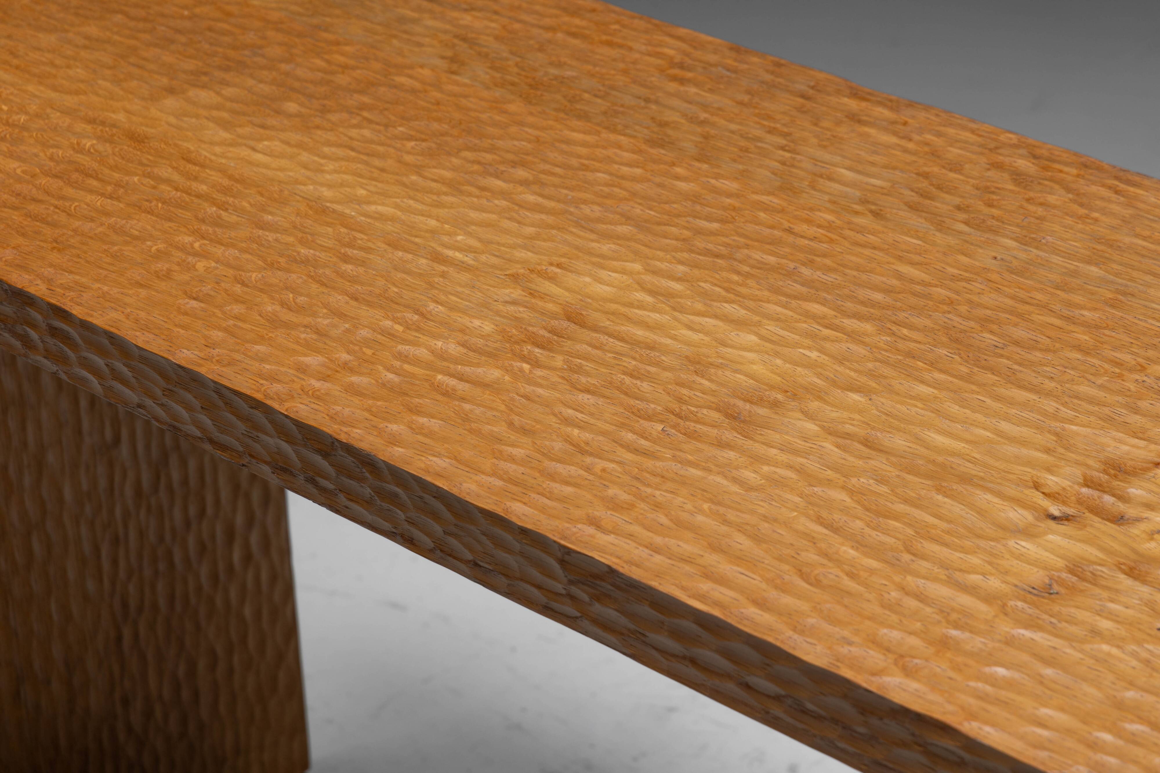 Hand-carved oak console table, France, early 21st century