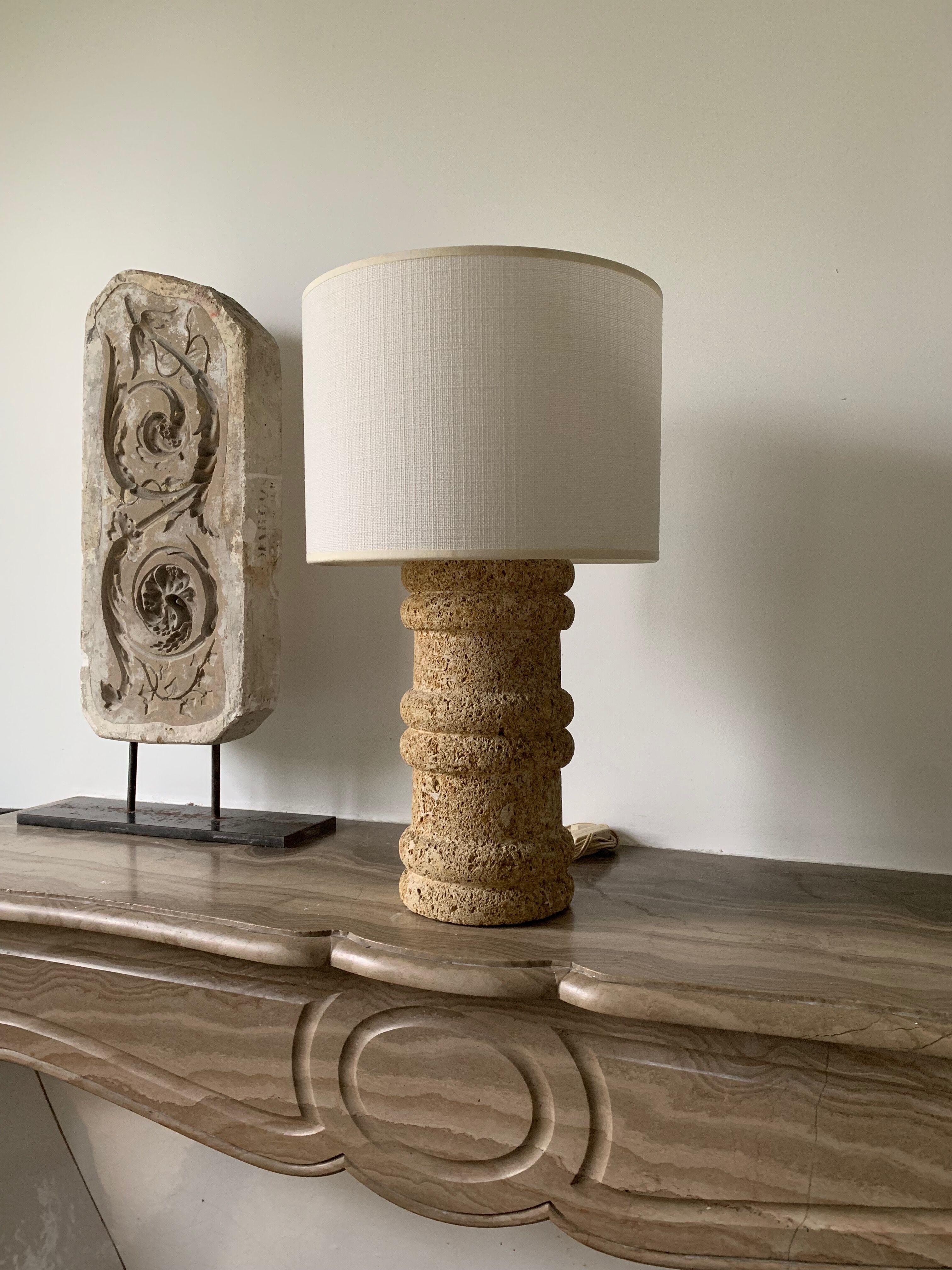 Travertine lamp