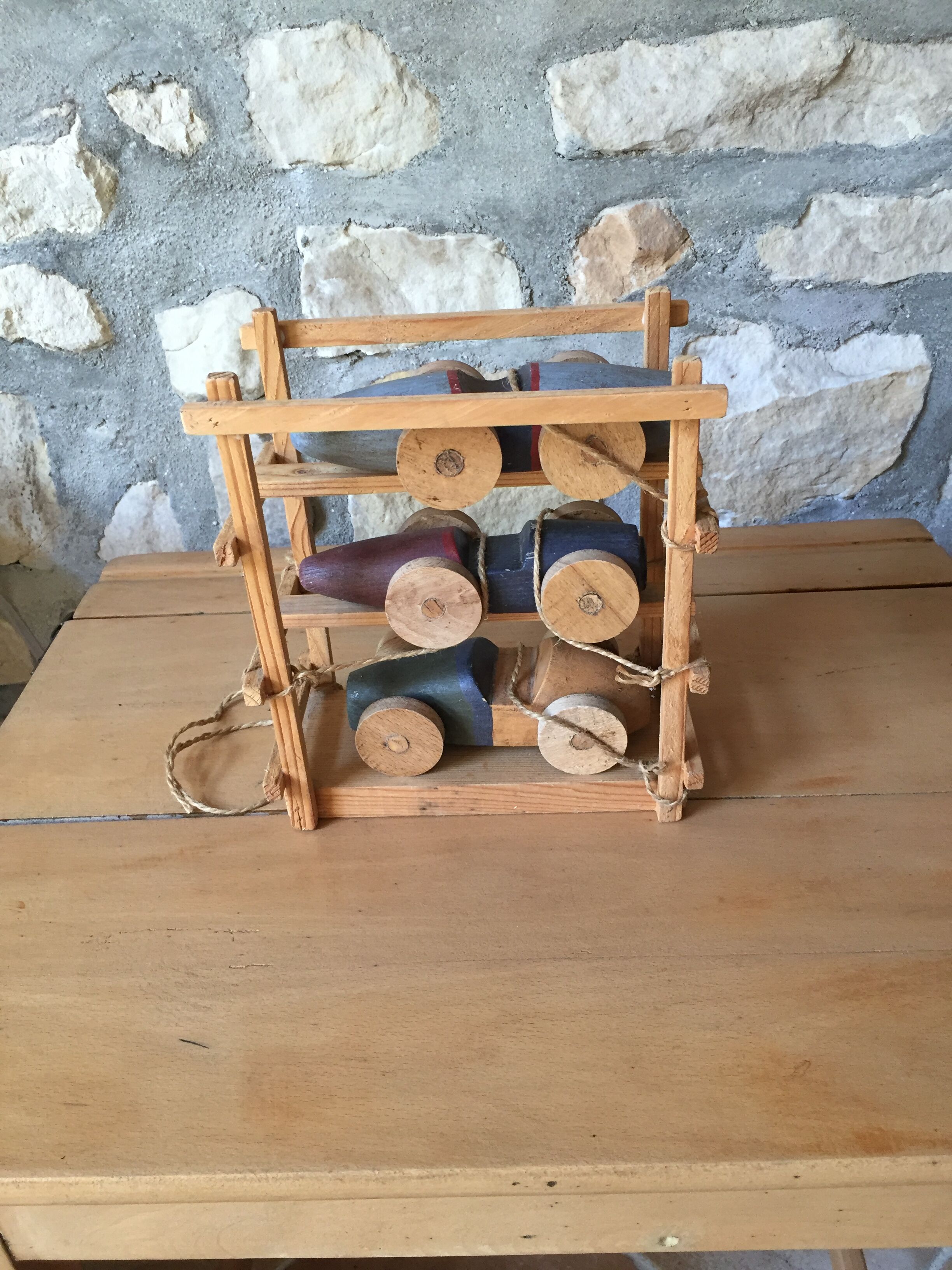 Three old wooden cars