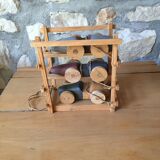 Three old wooden cars