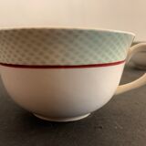 Large capacity pourer and two cups in old earthenware, model Isoard de Salins, 1950