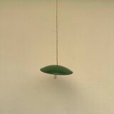 Vintage industrial pendant light farmhouse style old loft green and white lampshade