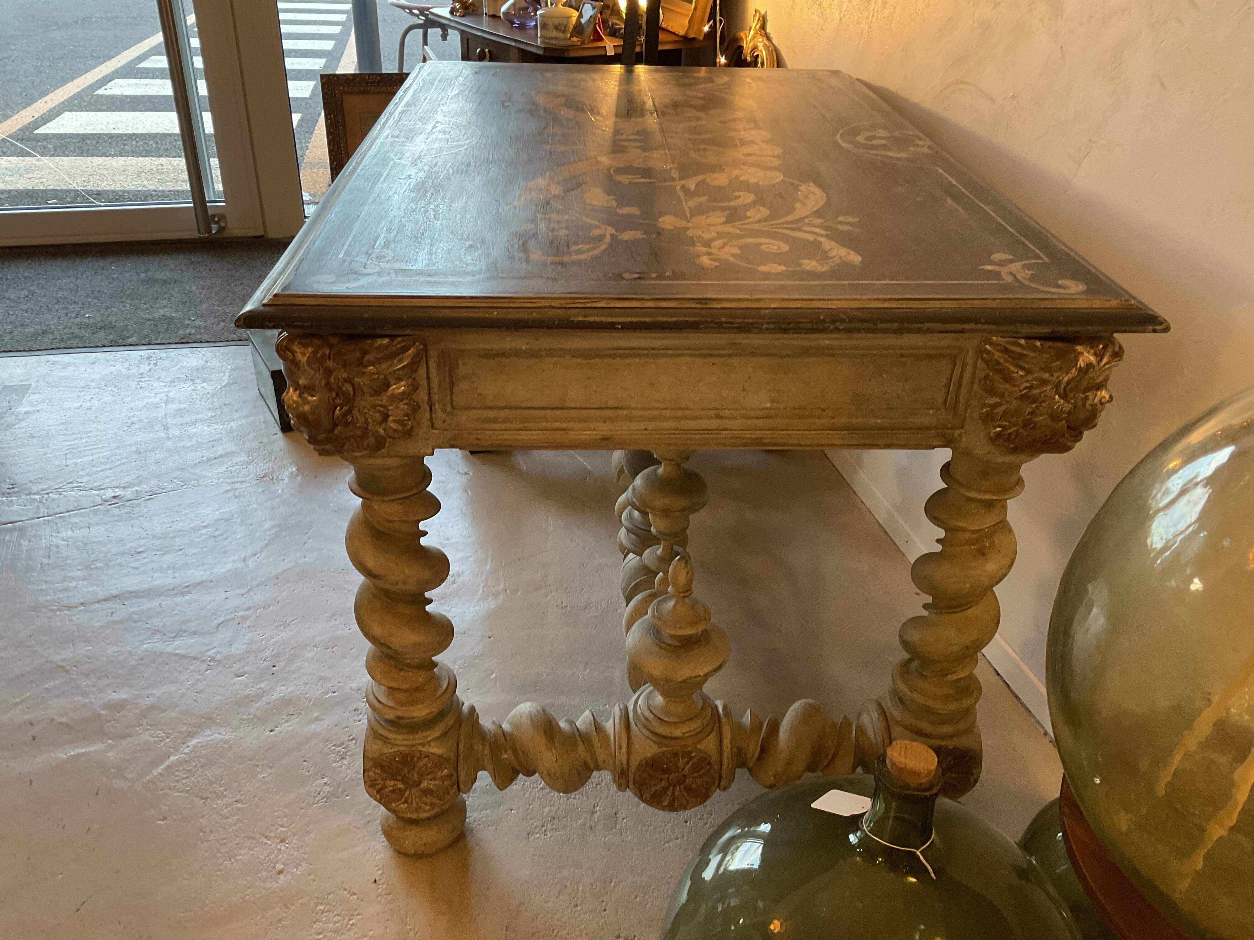 Table / office with 2 drawers. louis xiii style