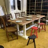 Raw wood table top.