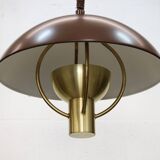 Fog and Morup Mid Century Modern Brass Pendant Lamp, Danish 1960s Brown XL