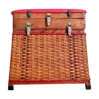 Old rattan fisherman's stool