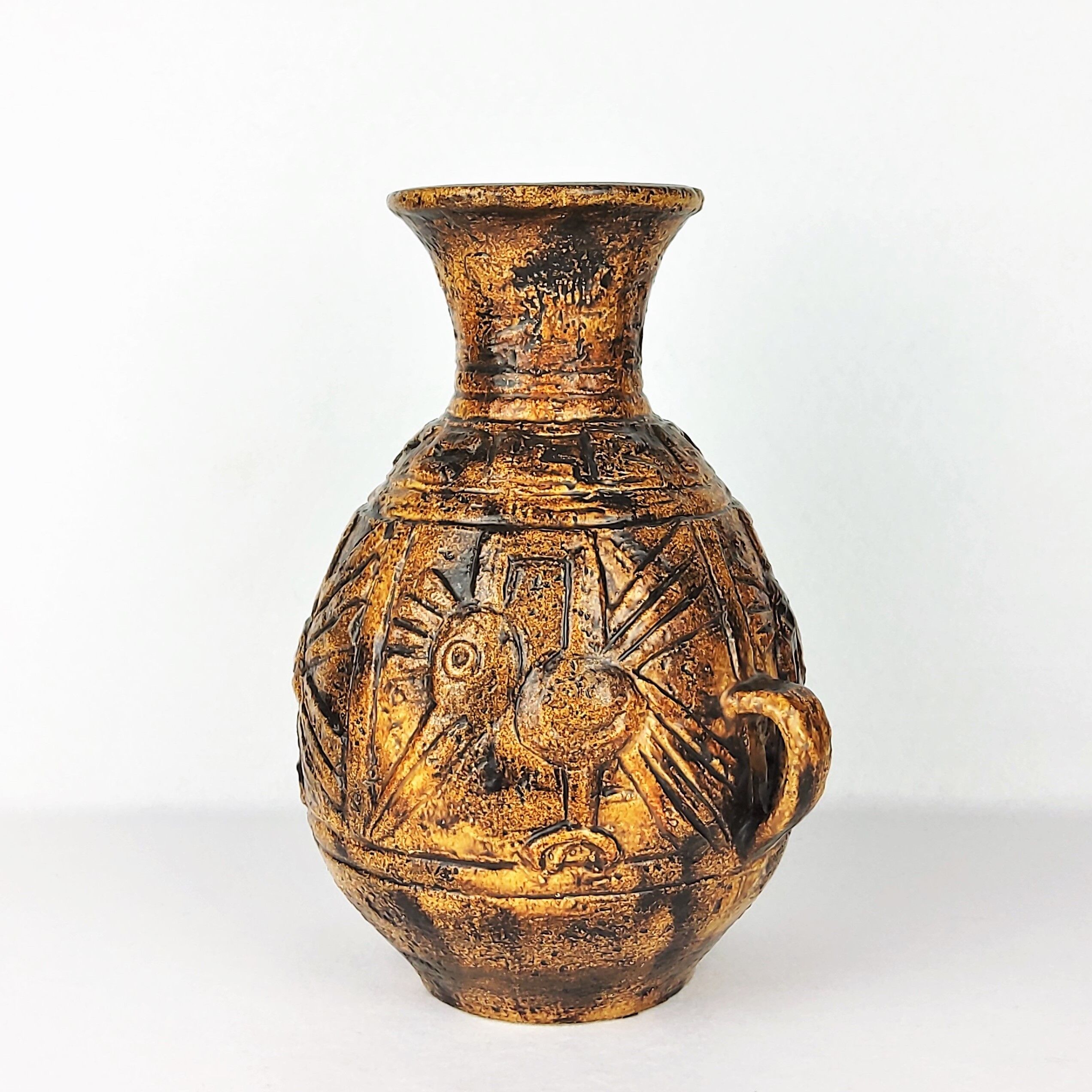 Vase au décor Aztèque de Jasba 1960 - Keramik