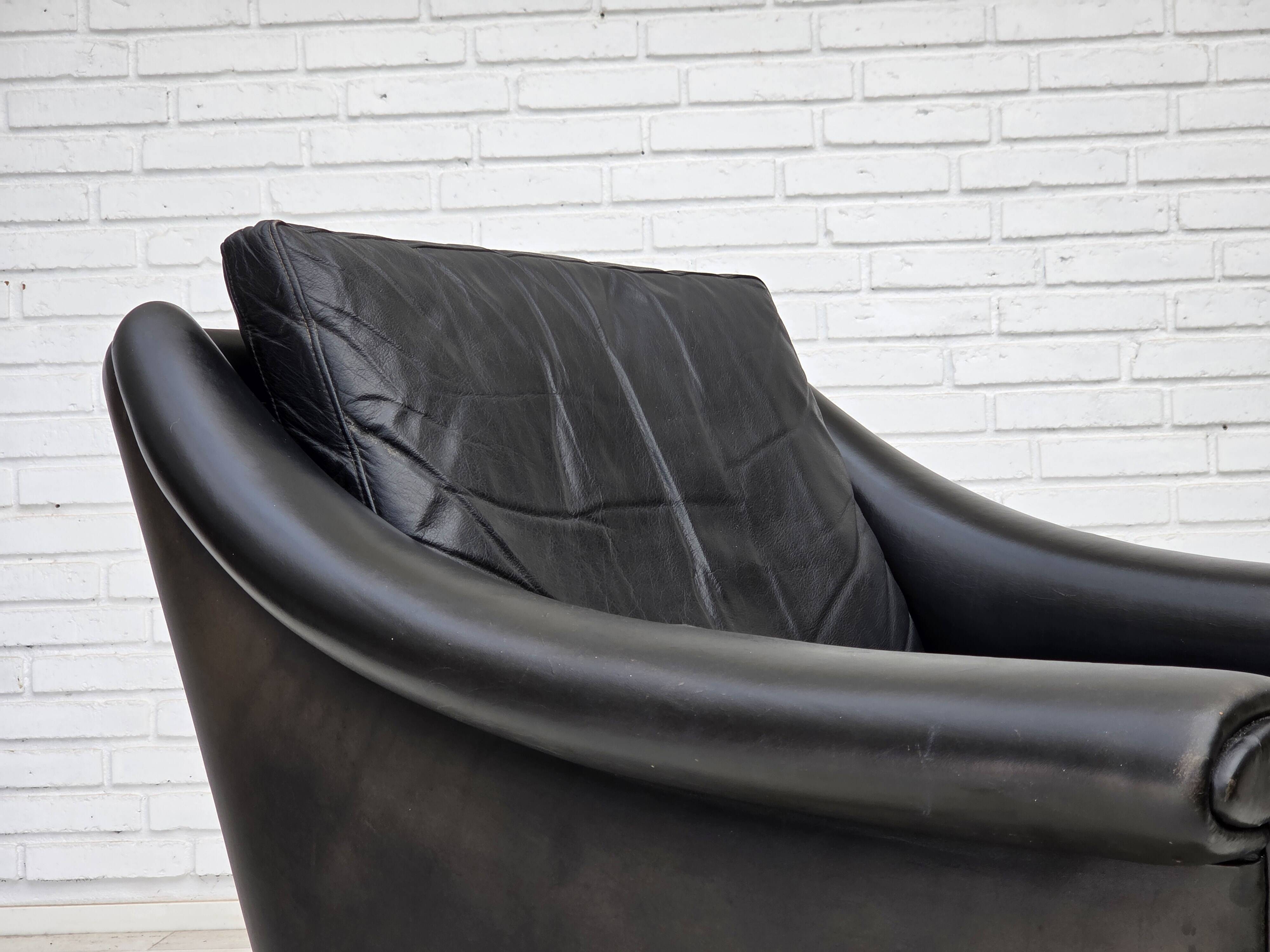 1960s, Danish armchair by Aage Christensen, furniture leather.