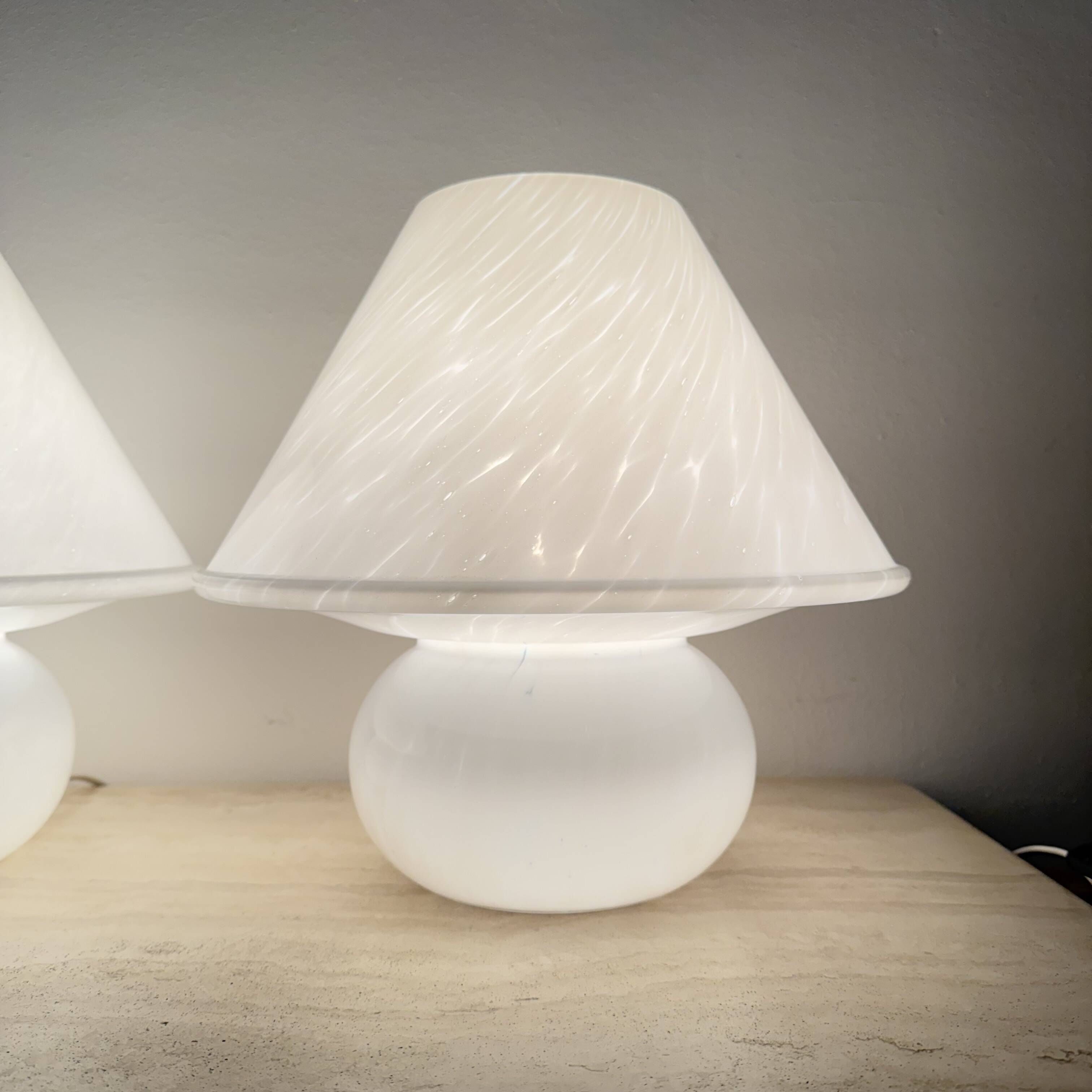 Limburg Glashütte glass table lamp mushroom , 1970’s
